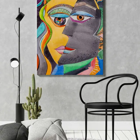 Abstract Faces Canvas Painting