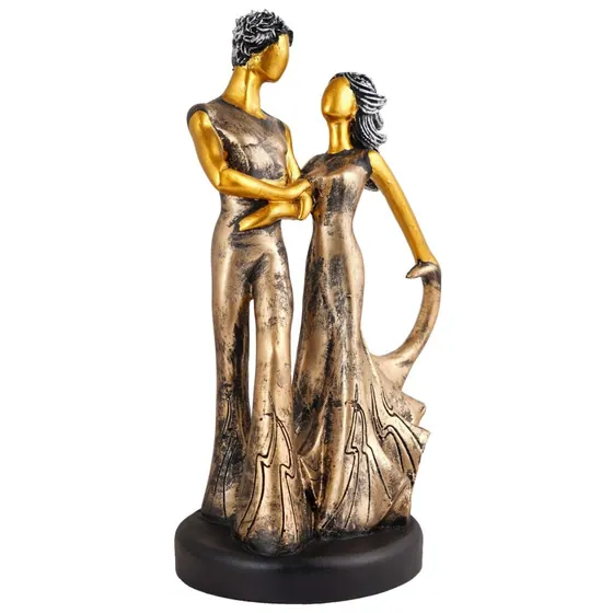 Golden Dancing Couple Figurine