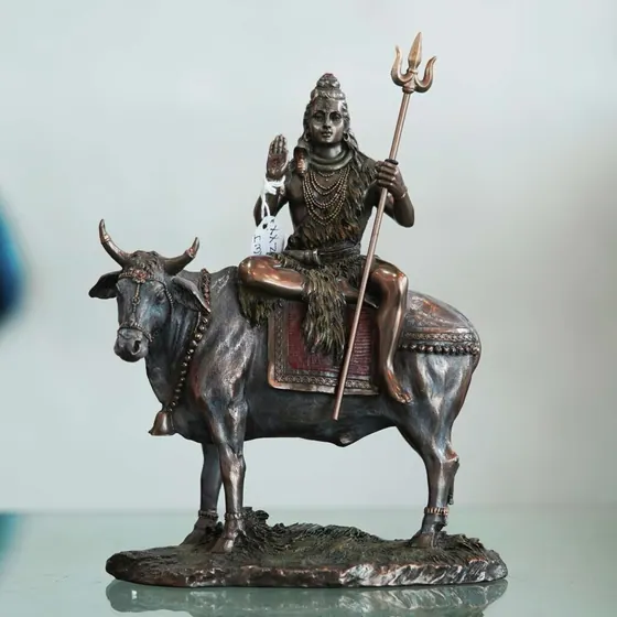 Lord Shiva Riding Nandi Figurine