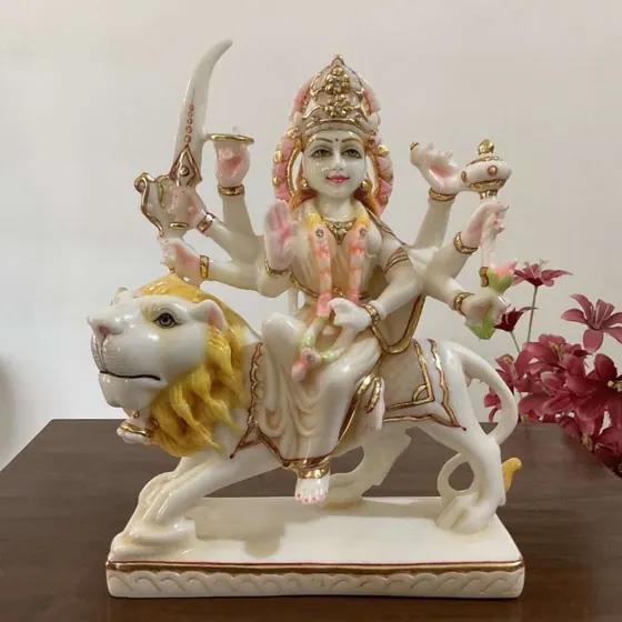 Goddess Durga Marble Idol