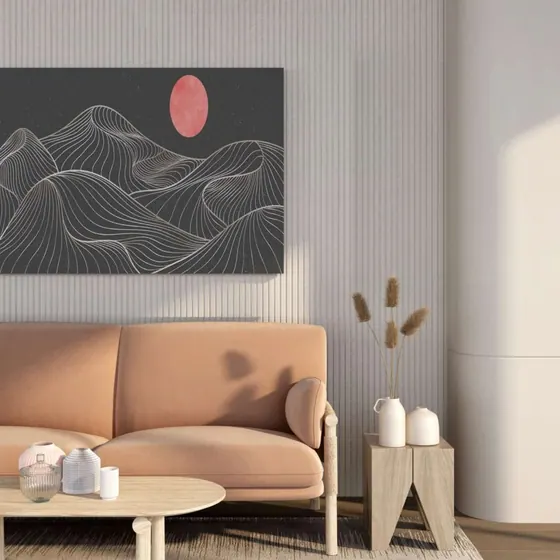 Abstract Line Dunes Canvas Painting