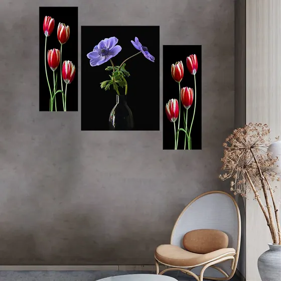 Tulips And Anemone Wall Painting