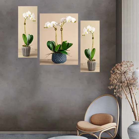 White Orchid Digital Wall Painting