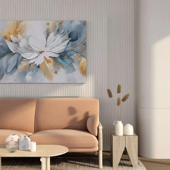 Abstract White Blossom Canvas Painting
