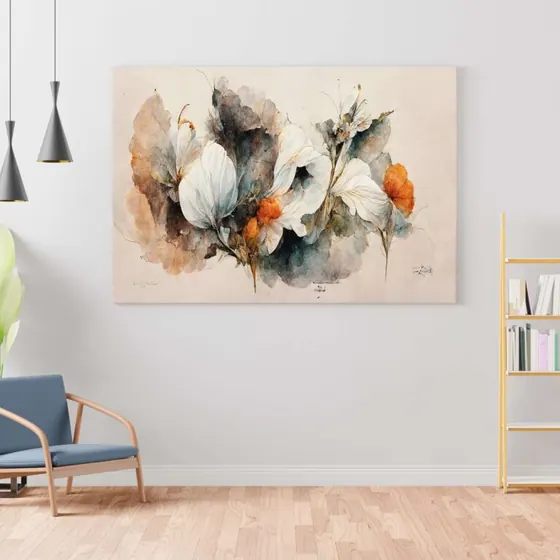 Abstract Floral Canvas Painting