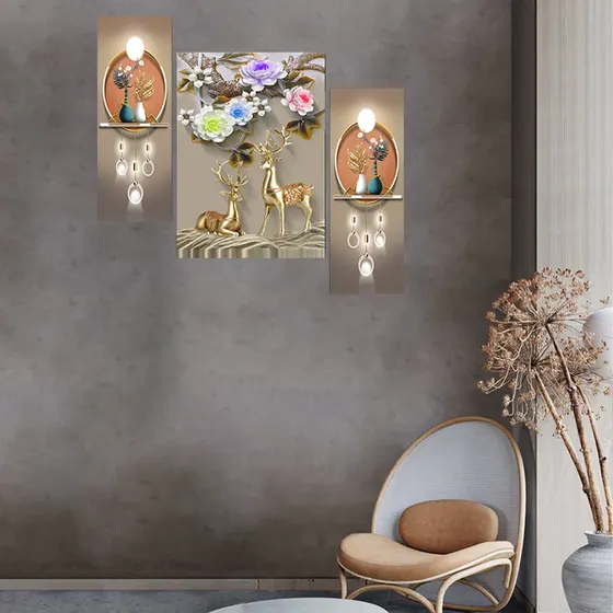 Deer and Blossoms Wall Painting