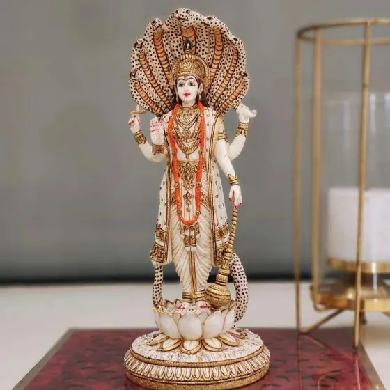 Marble Vishnu Sheshnaag Idol