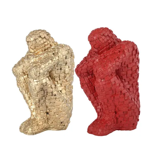 Mosaic Style Seated Thinker Pair