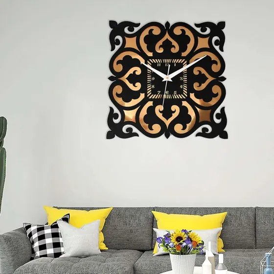 Square Cutout Wooden Wall Clock