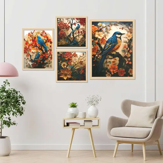 Bird And Floral Framed Prints