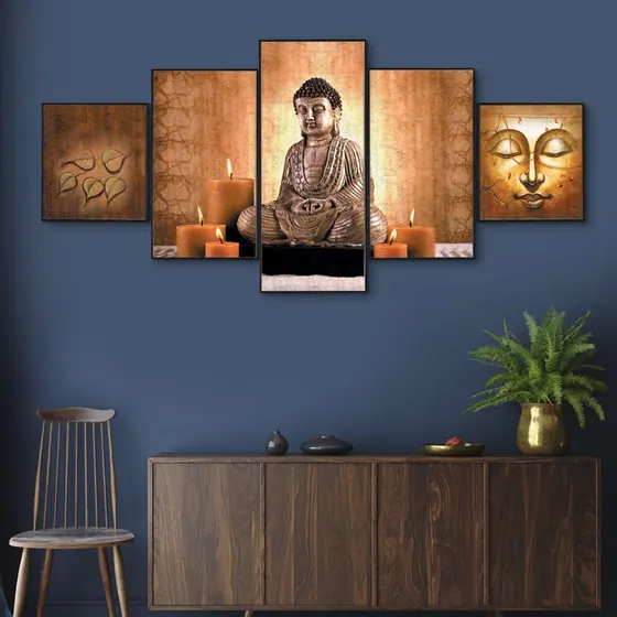 Buddha and Candles Multi-Panel Art