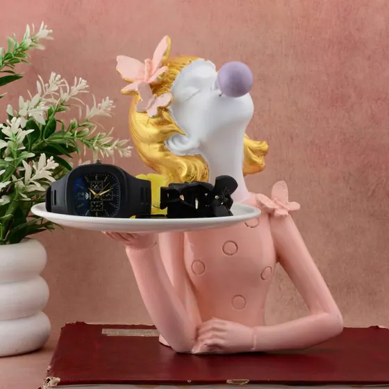 Bubble Gum Girl Resin Tray