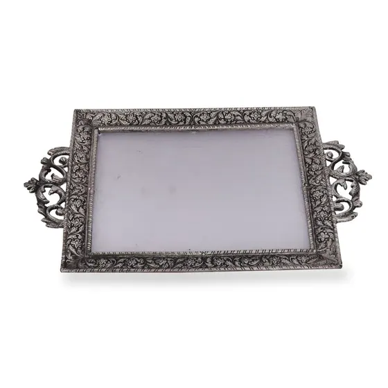 Metal And Fiber Rectangle Tray