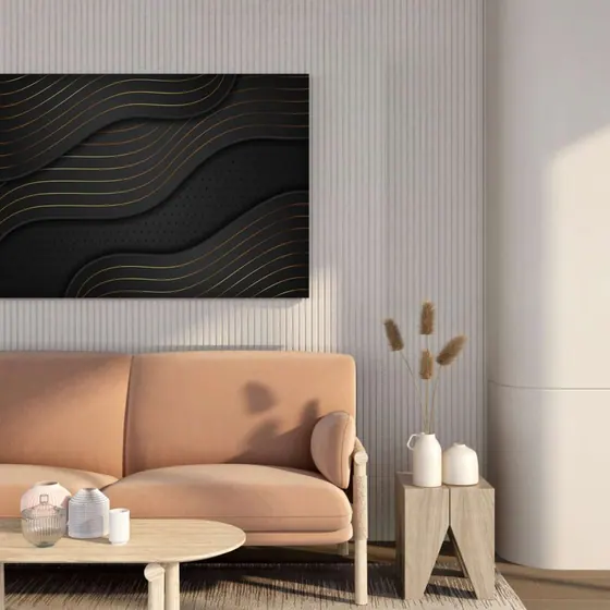 Black Wave Texture Canvas Painting