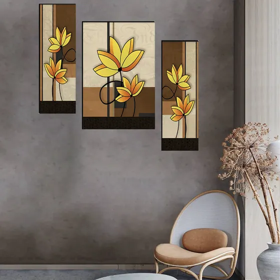 Yellow Lotus Floral Wall Art