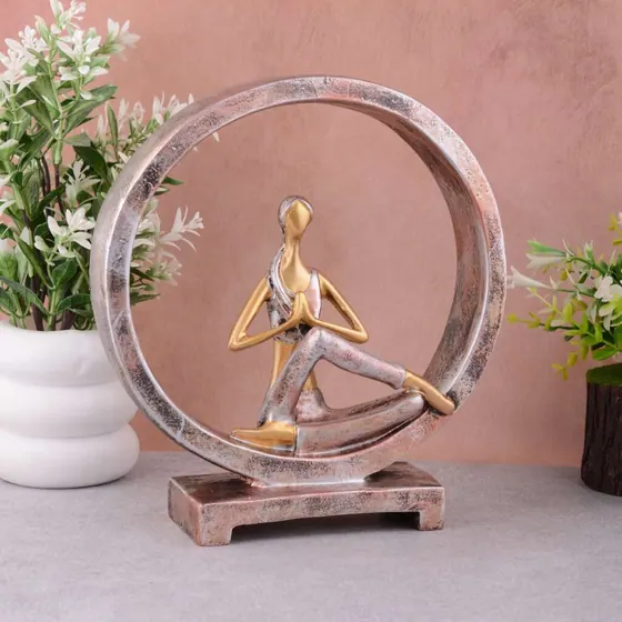 Circular Resin Yoga Figurine