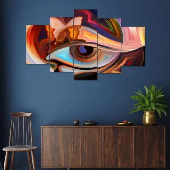 Abstract Eye Face Wall Painting