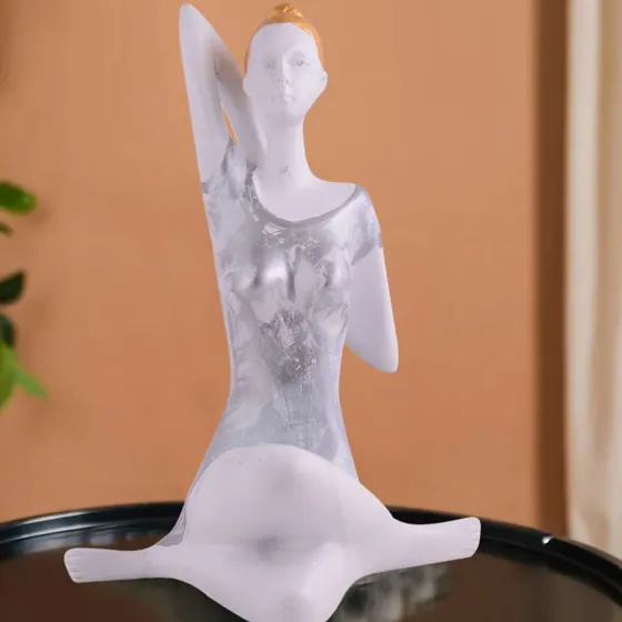 Resin Half Cow Face Pose Figurine
